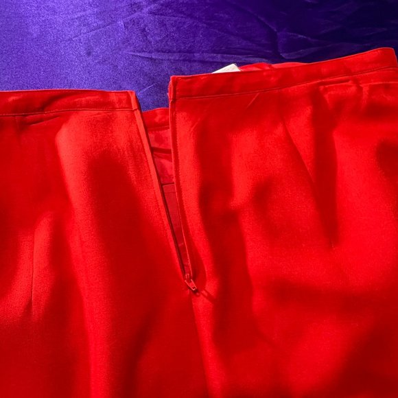 VTG📌90's Viscose Blend Fire Red Plus Size Pencil Maxi Skirt - Picture 6 of 14